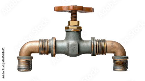 Vintage Water Tap: An artistic photo captures a classic vintage water tap, with its aged brass and copper pipes, evoking a sense of traditional craftsmanship.