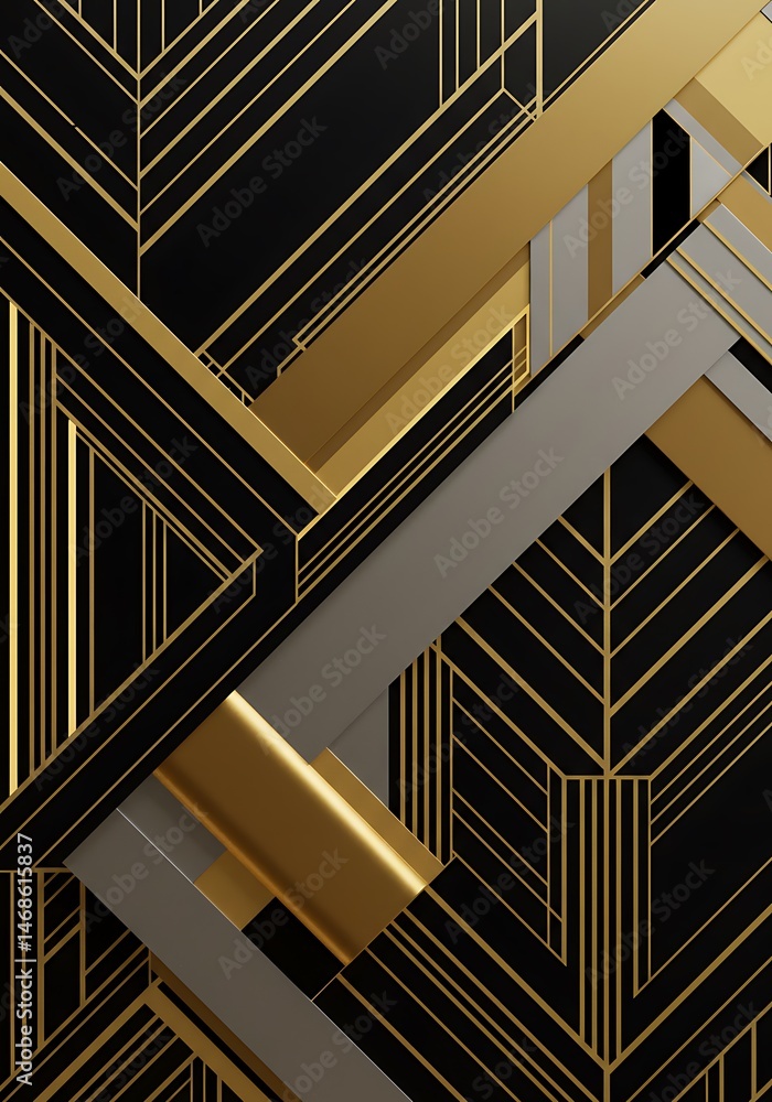 Abstract Gold & Black Geometric Pattern Abstract Gold & Black Geometric Pattern