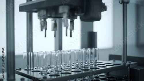 Automated Machine Filling Test Tubes in Laboratory