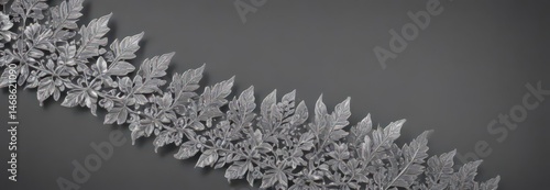 Intricate silver leaf lace border, shimmering backdrop , opulent, refined