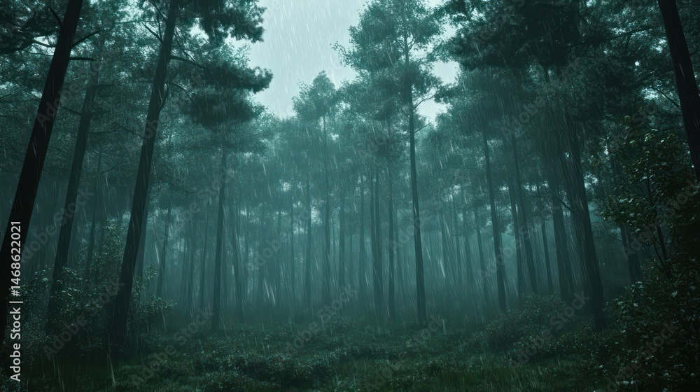 Naklejka premium Misty forest path