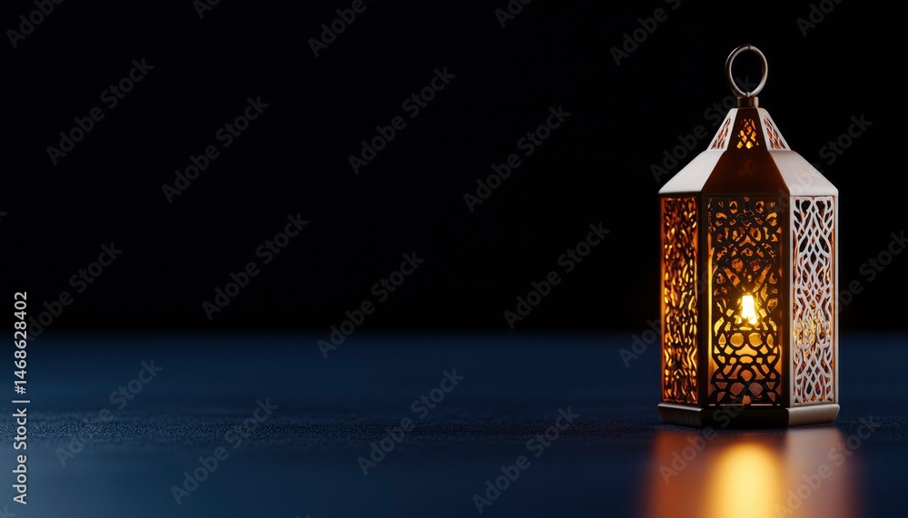 Fototapeta premium Ornate lantern, warm light