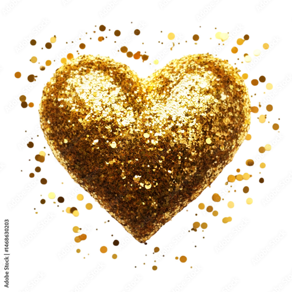Golden glitter heart sparkles on black background Golden glitter heart sparkles on black background