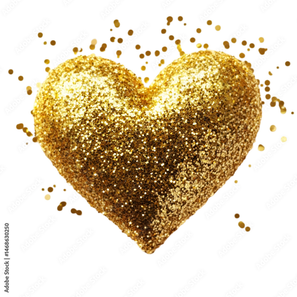 Glittering Gold Heart Black Background Festive Sparkle Love Glittering Gold Heart Black Background Festive Sparkle Love
