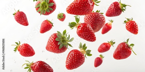 Fresh Strawberries Floating...