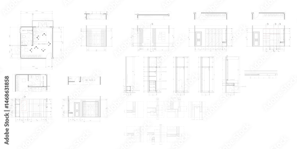 Interior design 2d bedroom area luxurious original vector.01 Interior design 2d bedroom area luxurious original vector.01