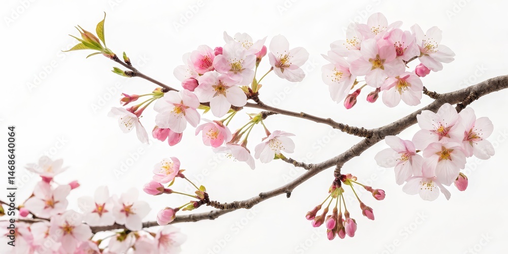 Pink Cherry Blossoms on Branch, spring, floral Pink Cherry Blossoms on Branch, spring, floral