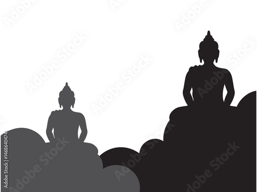 Vesak Day Frame Outline Background
