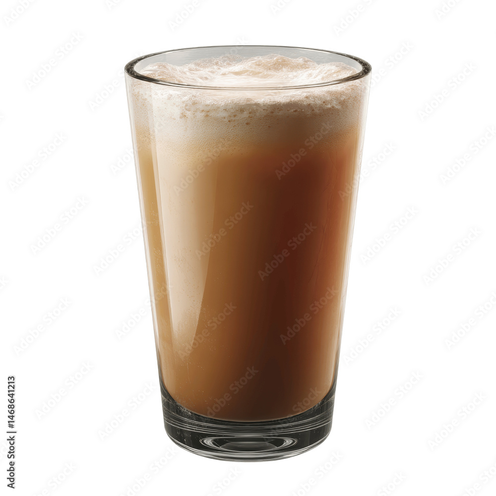 Refreshing Iced Coffee in Tall Glass with Frothy Foam Refreshing Iced Coffee in Tall Glass with Frothy Foam