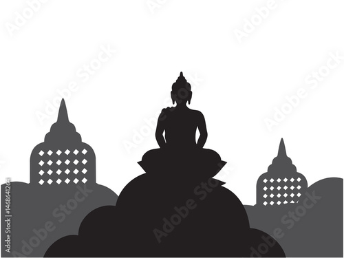 Vesak Day Frame Outline Background