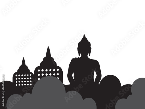 Vesak Day Background Line Art