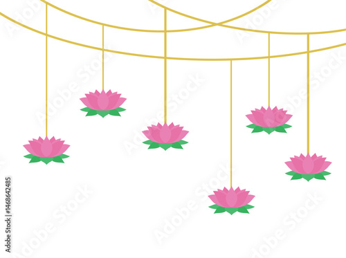Vesak Day Lotus Hanging Line
