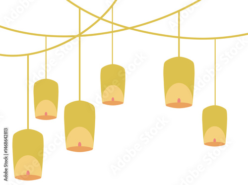 Hanging Line Art Decoration Vesak Day
