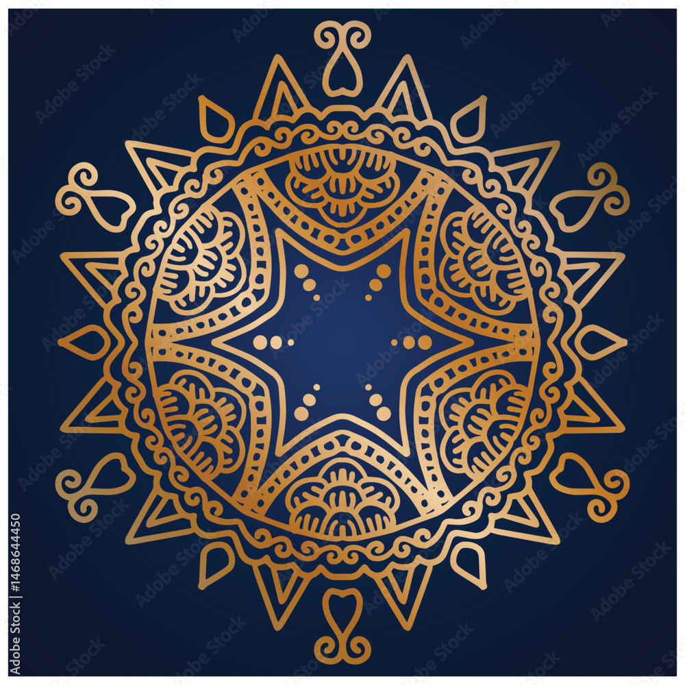 All gold Hand drawn mandala All gold Hand drawn mandala