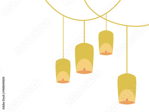 Vesak Day Lantern Hanging Line
