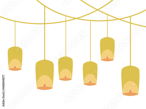 Vesak Day Lantern Hanging Line

