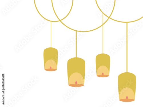 Hanging Line Art Decoration Vesak Day
