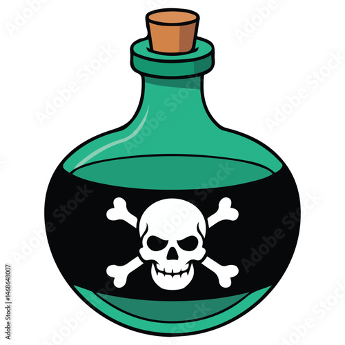 Poison bottle hazard icon isolated vector illustration on white background