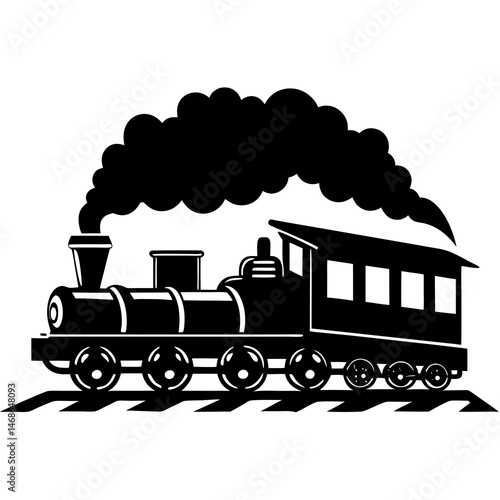 steam locomotive vector illustration