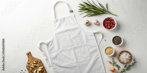 White Apron with Spices and...