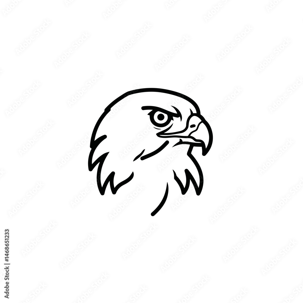 Eagle Head Outline: Simple Vector Illustration Eagle Head Outline: Simple Vector Illustration