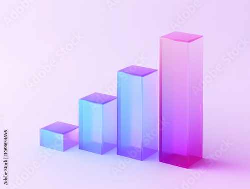 Ascending translucent bars in vibrant hues