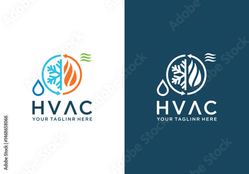 HVAC service logo design. fan and HVAC repair logo