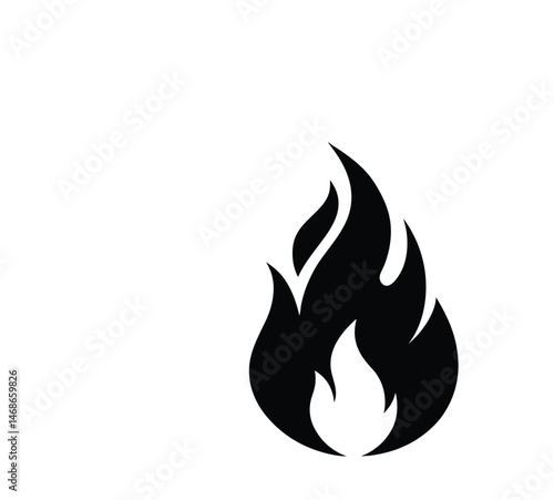 Fire flame silhouette vector icon illustration