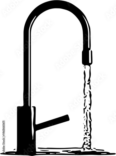 vector illustration of a faucet