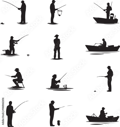 Fish Hunting Silhouette | Fishing Vector Clipart"

"Fisherman and Fish Scene | Outdoor Hunting SVG"

"Fishing Sport Vector | Catching Fish Illustration"

"Man Fishing Silhouette | Lake Fishing Clipart