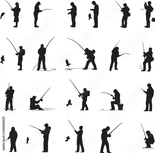 Fish Hunting Silhouette | Fishing Vector Clipart"

"Fisherman and Fish Scene | Outdoor Hunting SVG"

"Fishing Sport Vector | Catching Fish Illustration"

"Man Fishing Silhouette | Lake Fishing Clipart