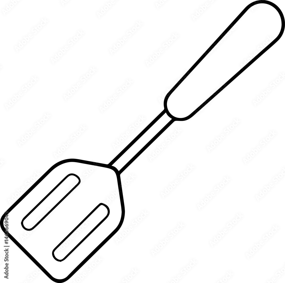 spatula outline vector illustration, line art spatula outline vector illustration, line art
