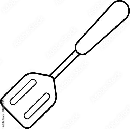 spatula outline vector illustration, line art