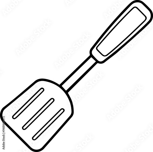 spatula outline vector illustration, line art