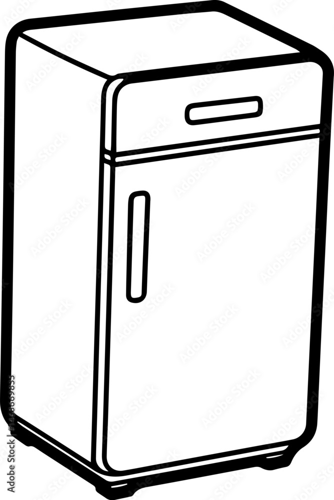 refrigerator outline vector illustration, line art refrigerator outline vector illustration, line art