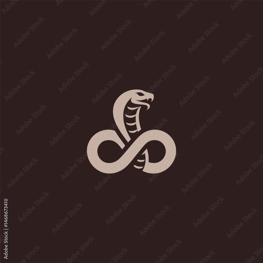 Fototapeta premium Cobra logo forming an infinity symbol in sleek design.