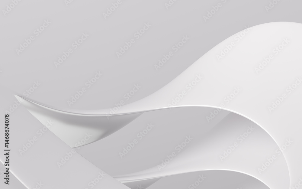 White abstract curved metal background, 3d rendering. White abstract curved metal background, 3d rendering.