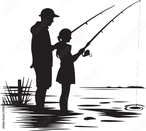 Fisherman Casting Line Silhouette

Big Catch – Fish on Hook Vector

Boat Fishing Adventure Silhouette Scene

Spearfisher in Action Silhouette Art

Lake Fishing Moment Vector Design
