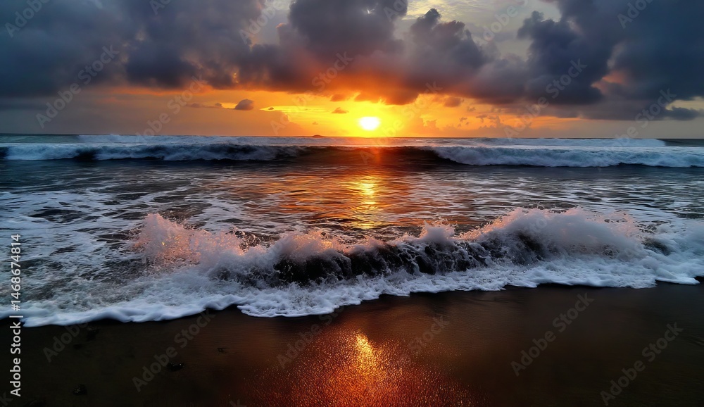 Obraz premium Tranquil Twilight: Serene Seascape at Dusk