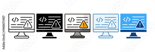 Code Error Icon Set Multiple Style Collection