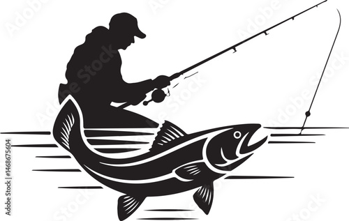 Fisherman Casting Line Silhouette

Big Catch – Fish on Hook Vector

Boat Fishing Adventure Silhouette Scene

Spearfisher in Action Silhouette Art

Lake Fishing Moment Vector Design