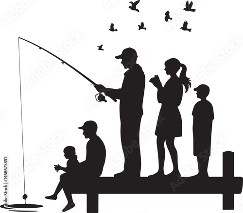 Fisherman Casting Line Silhouette

Big Catch – Fish on Hook Vector

Boat Fishing Adventure Silhouette Scene

Spearfisher in Action Silhouette Art

Lake Fishing Moment Vector Design
