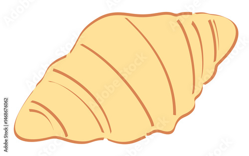Hand-drawn style croissant illustration