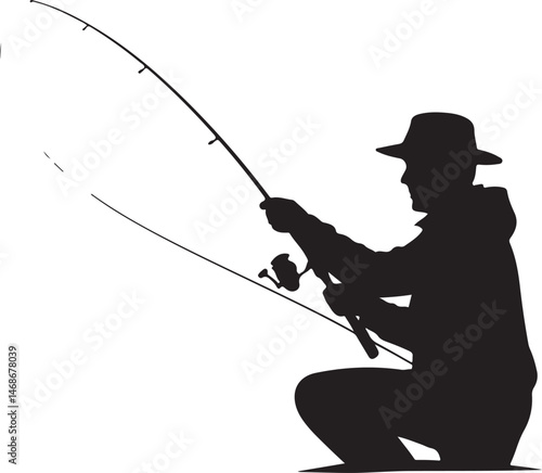 Fisherman Casting Line Silhouette

Big Catch – Fish on Hook Vector

Boat Fishing Adventure Silhouette Scene

Spearfisher in Action Silhouette Art

Lake Fishing Moment Vector Design