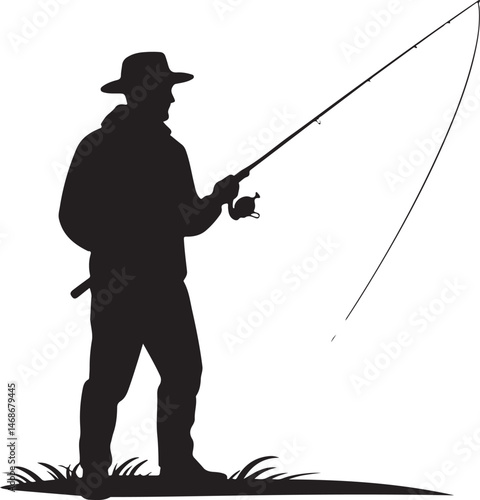 Fisherman Casting Line Silhouette

Big Catch – Fish on Hook Vector

Boat Fishing Adventure Silhouette Scene

Spearfisher in Action Silhouette Art

Lake Fishing Moment Vector Design