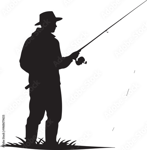 Fisherman Casting Line Silhouette

Big Catch – Fish on Hook Vector

Boat Fishing Adventure Silhouette Scene

Spearfisher in Action Silhouette Art

Lake Fishing Moment Vector Design