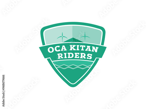 OCA Kitan Riders Green Badge Logo with Windmills and Waves