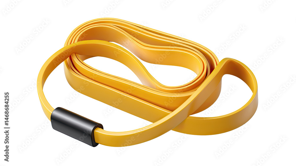 The Vibrant Resistance Band: The image captures a coiled yellow resistance band, a symbol of fitness and training, offering a visual representation of strength and flexibility. The Vibrant Resistance Band: The image captures a coiled yellow resistance band, a symbol of fitness and training, offering a visual representation of strength and flexibility.