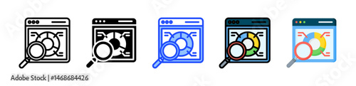Data Analysis Icon Collection With Multiple Styles