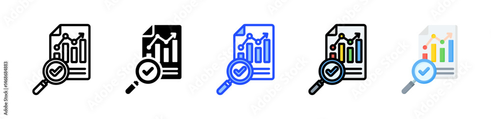 Analytics Solution Icon Collection With Multiple Styles Analytics Solution Icon Collection With Multiple Styles